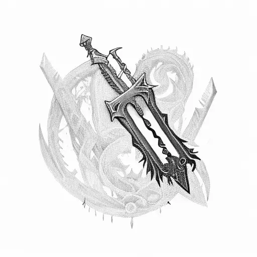 A Music Note Transforming Into A Witcher Sword