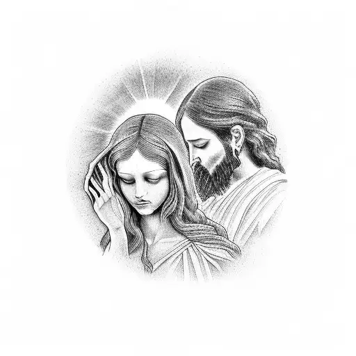 Jesus And Maria Praying