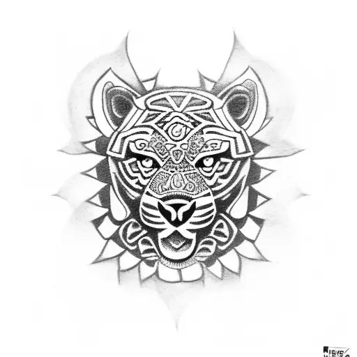 Aztec Jaguar With Mandala