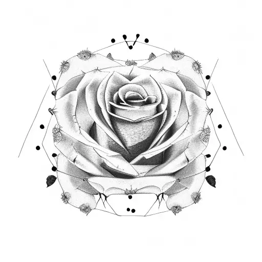 Cactus With Rose Flower