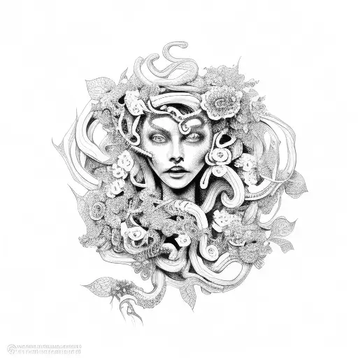 Medusa With Flowers