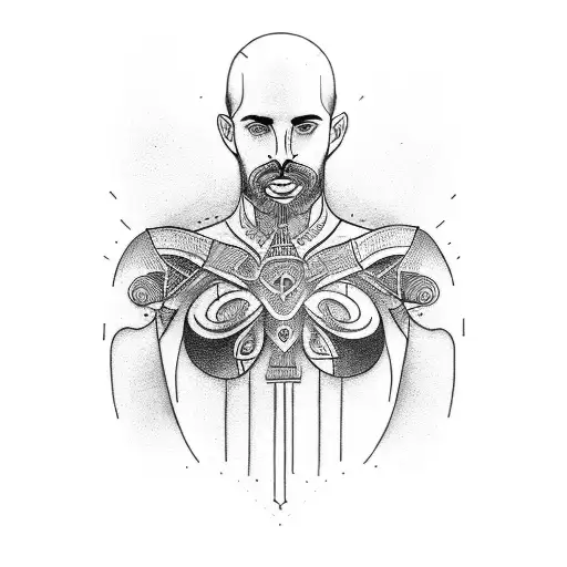 An Abstract Tattoo Depicting Believing And Manifesting On A Guys Shoulder