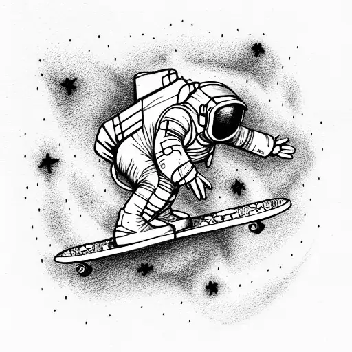 Astronaut On A Skateboard