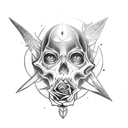 Dagger With Rose Around It