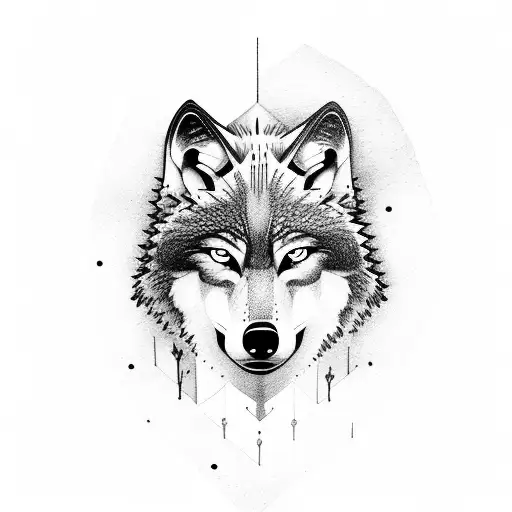 Wolf That's Been Through Battle With A Forest And Mountains In The Background