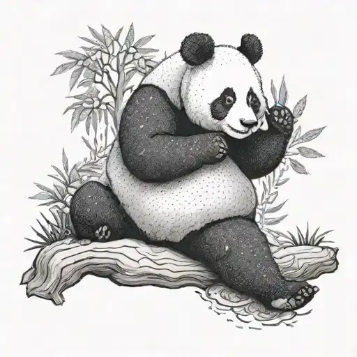 Create A Design Of A Panda Doing Yoga Poses In A Serene Natural Setting
