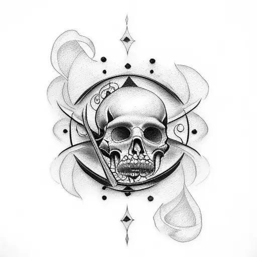 Memento Mori Tattoo With Hourglass