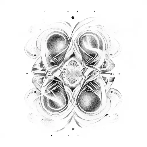 A Tattoo Inspired By Rock Music Featuring A Guitar Surrounded By Swirling Waves