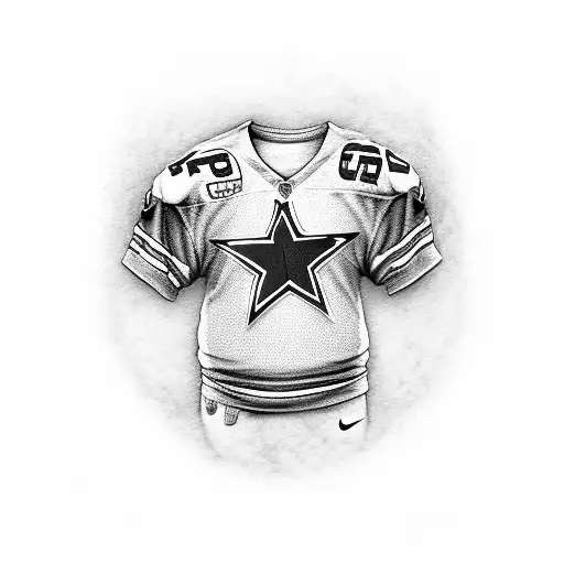 An Adorable Pug Wearing A Dallas Cowboys Football Jersey