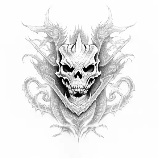 Draw Me A Dragon Skeleton With A Long Tail