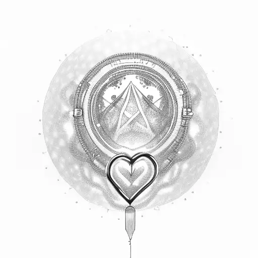 Golden Chains In A Ring Around A Glowing Heart Symbo