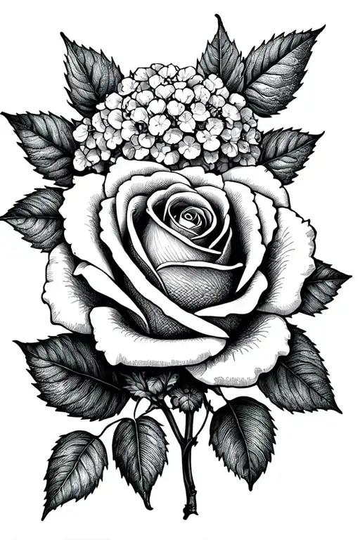 Rose And Hydrangea