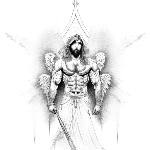 Masculine Angel With The Strength Of A Warrior