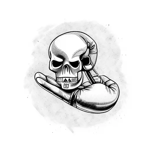 A Punk-inspired Boxing Glove With A Skull And Crossbones