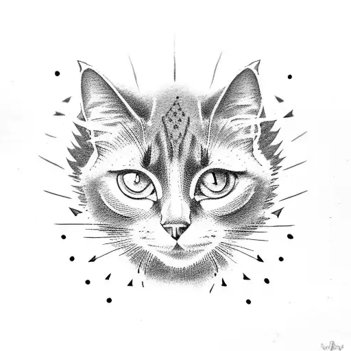 Black Cat In A Old Town