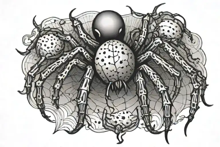 Spider With Babies Sleeping