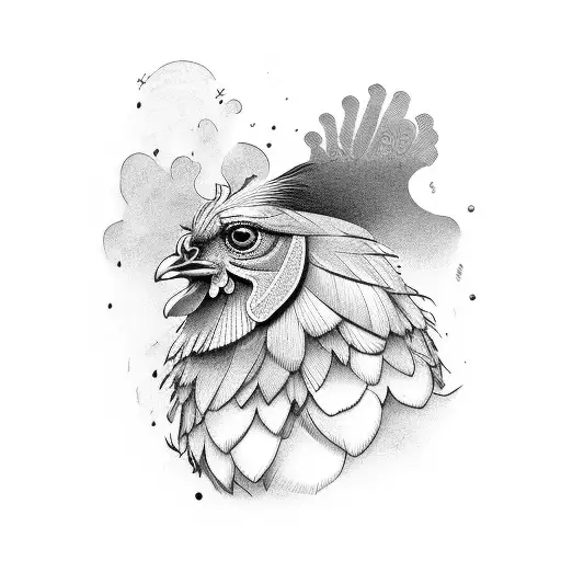 A Portrait Of Chicken Just Done Fighting