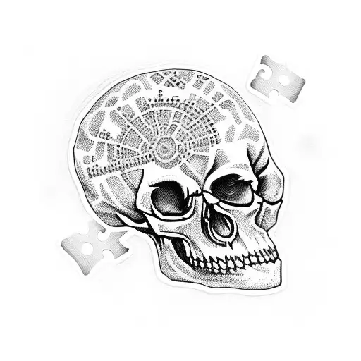 Skull With Jigsaw Brain