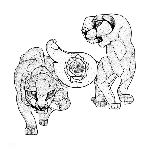 Pumas With A Rose