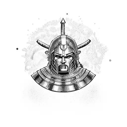 A Spartan Warrior Surrounded By A Garden Of Vibrant Flowers