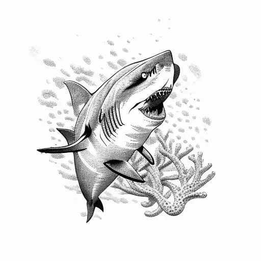 Shark With Coral Reef