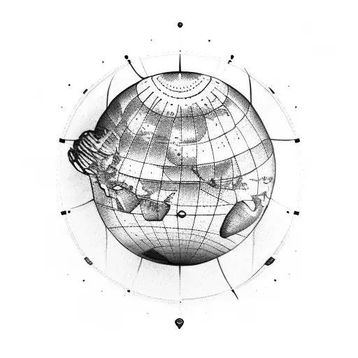 A Globe With A Hand Over It