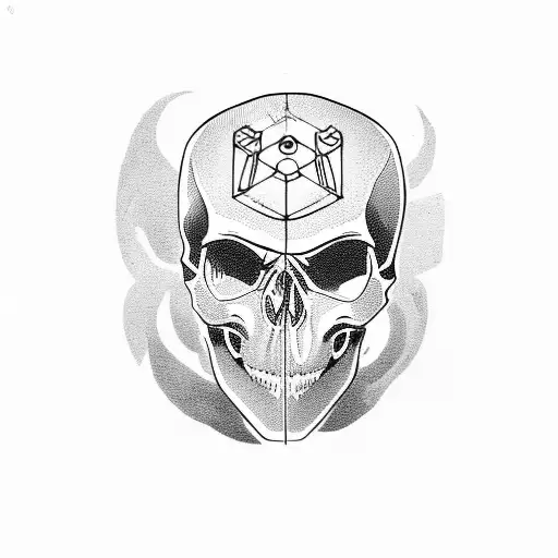 Skull With A Person That Its Tapped In The Eyes Like Hes Trapped In Mind