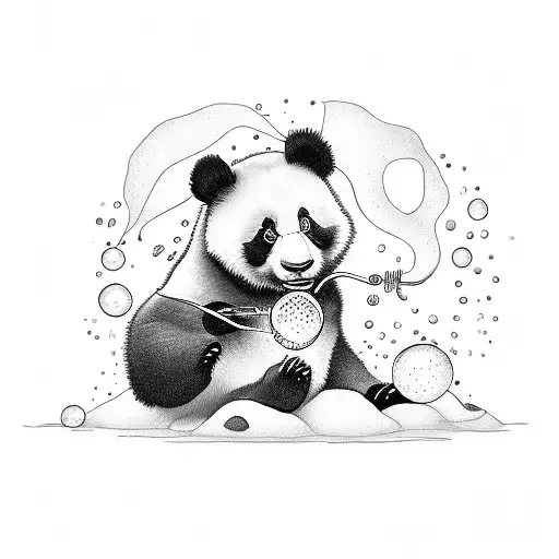 I Would Be Sitting Panda Blowing Soap Bubbles