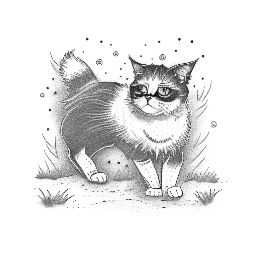 Mexican Black Cat Walking On A Fence