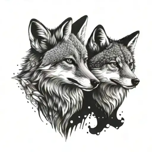 A Fox And A Wolf Friendship