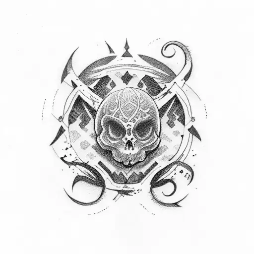 Number 011100 With Gothic Design