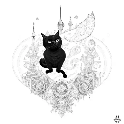 Black Cat In A Old Niehborhood