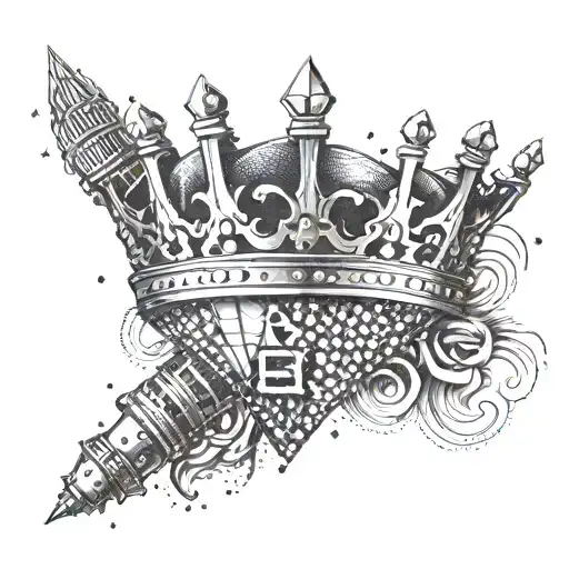 Diamond-encrusted Crown With A Microphone And Rap Lyrics As The Jewels