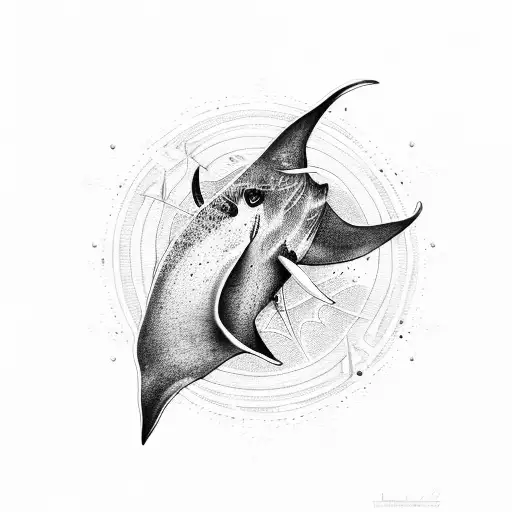 Black And Grey Manta Ray