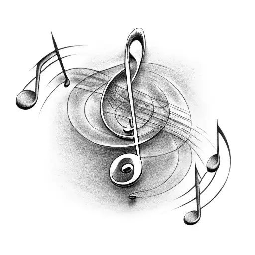 Treble Clef With Music Notes
