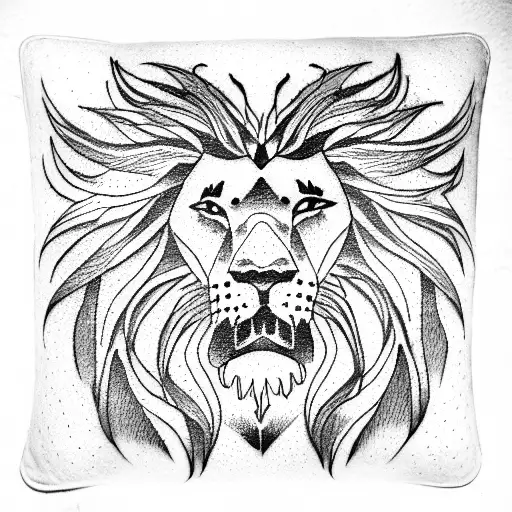 Lion Sleep On A Pillow