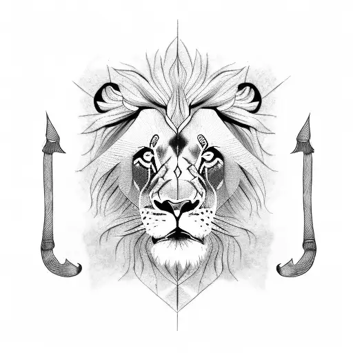 Lion In Black On Two Legs