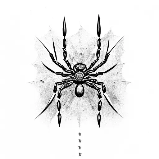 Spider With Dagger Going Thru It