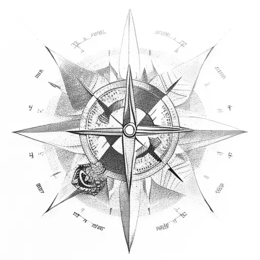 Eagle Behind Compass