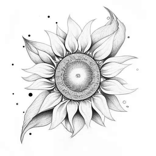 A Mesmerizing Sunflower With Pisces Symbols Incorporated In The Petals