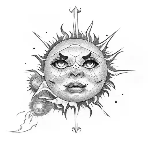 Sun Rising Over The Moon