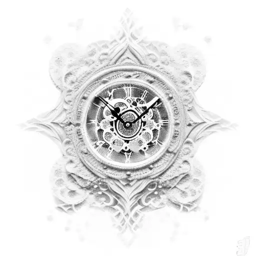 Biomechanical Clock With Filigree And Roses