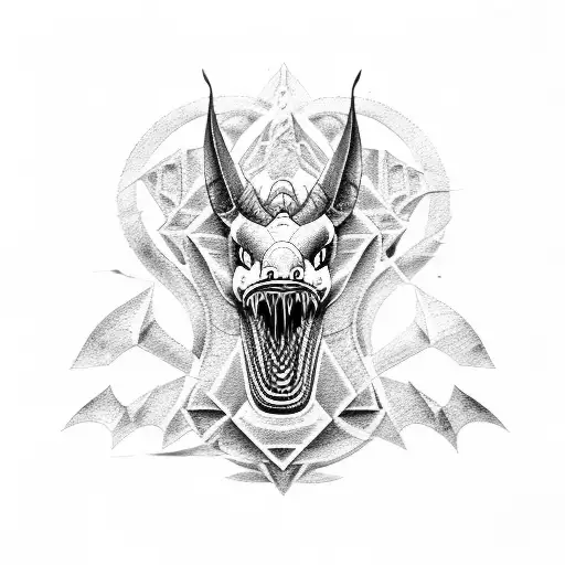 Dragon And Anubis And Shark