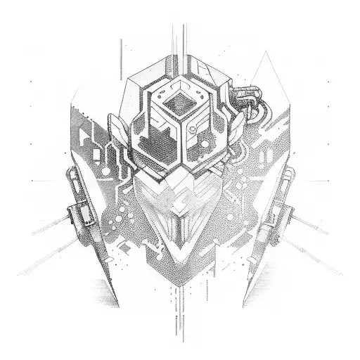 Cyberpunk Style Tattoo Design For Forearm