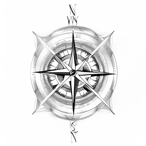 Compass Whit Long Horne Skull