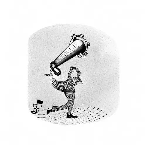 A Soccer Referee Blowing A Whistle With Music Notes Coming Out