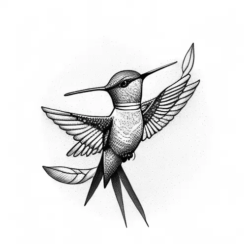 A Hummingbird Adorned With Traditional Cuban And Jamaican Symbols