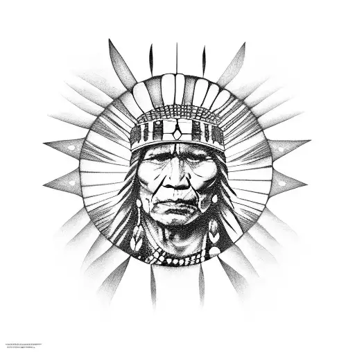 Native American In Front Of His Camp