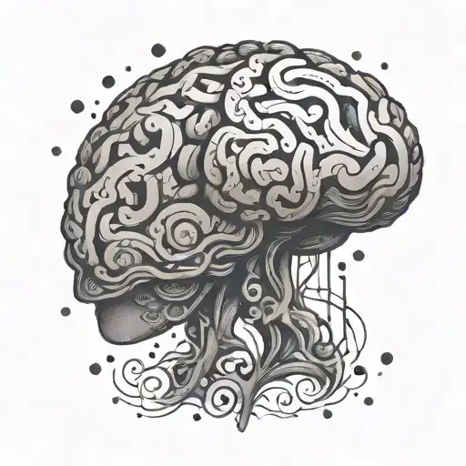 A Stylized Brain With Intricate Patterns Representing Mental Illness And The Strength To Overcome It