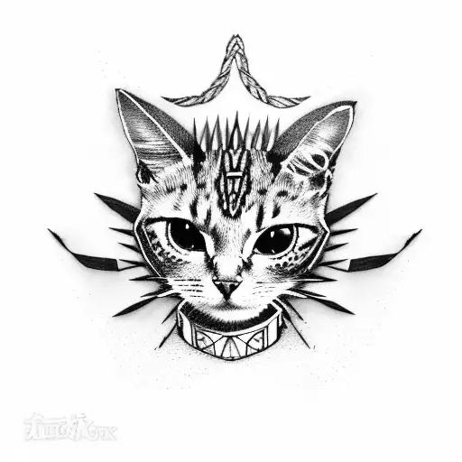 A Punk Cat Wearing A Leather Jacket And Spiked Collar